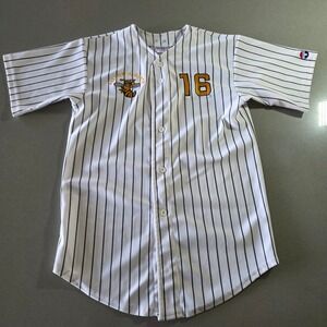 Teamwork Athletic Apparel Yellow Jackets Baseball Jersey 16 Pinstripe Mens M USA